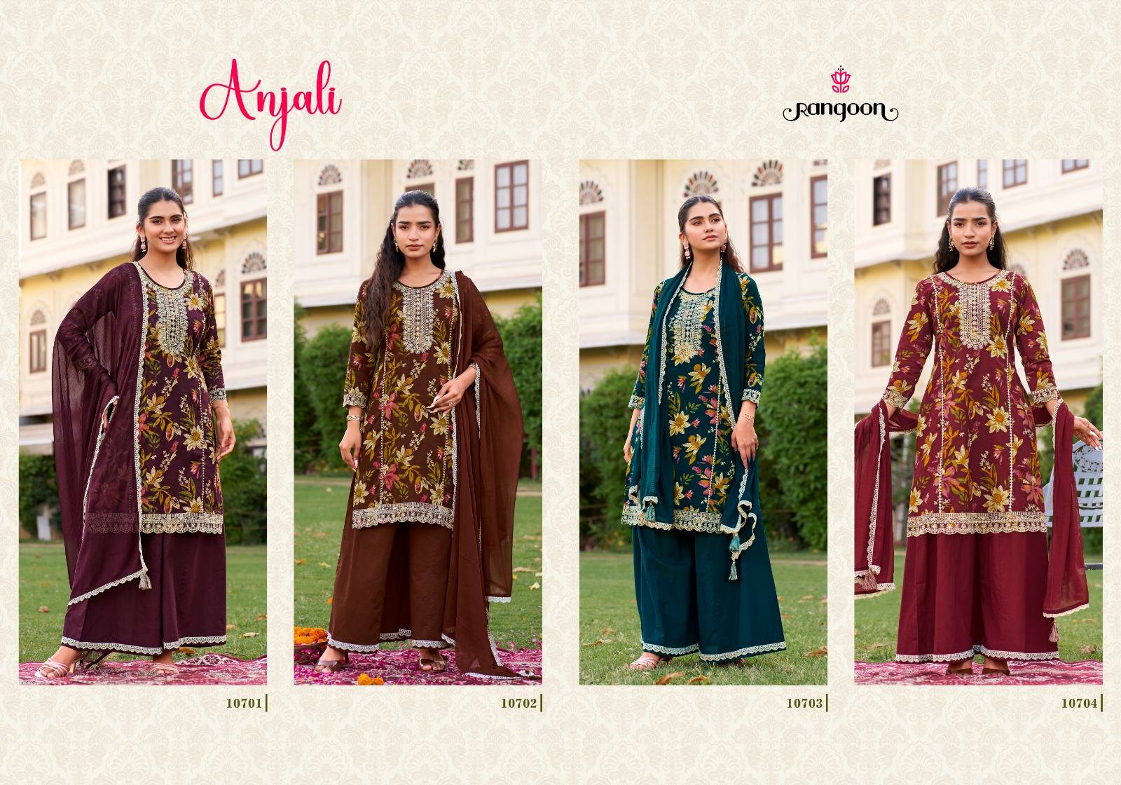 ANJALI by RANGOON 10701 TO 10704 SERIES Indian Traditional Wear Collection stitched dresses At Wholesale Price